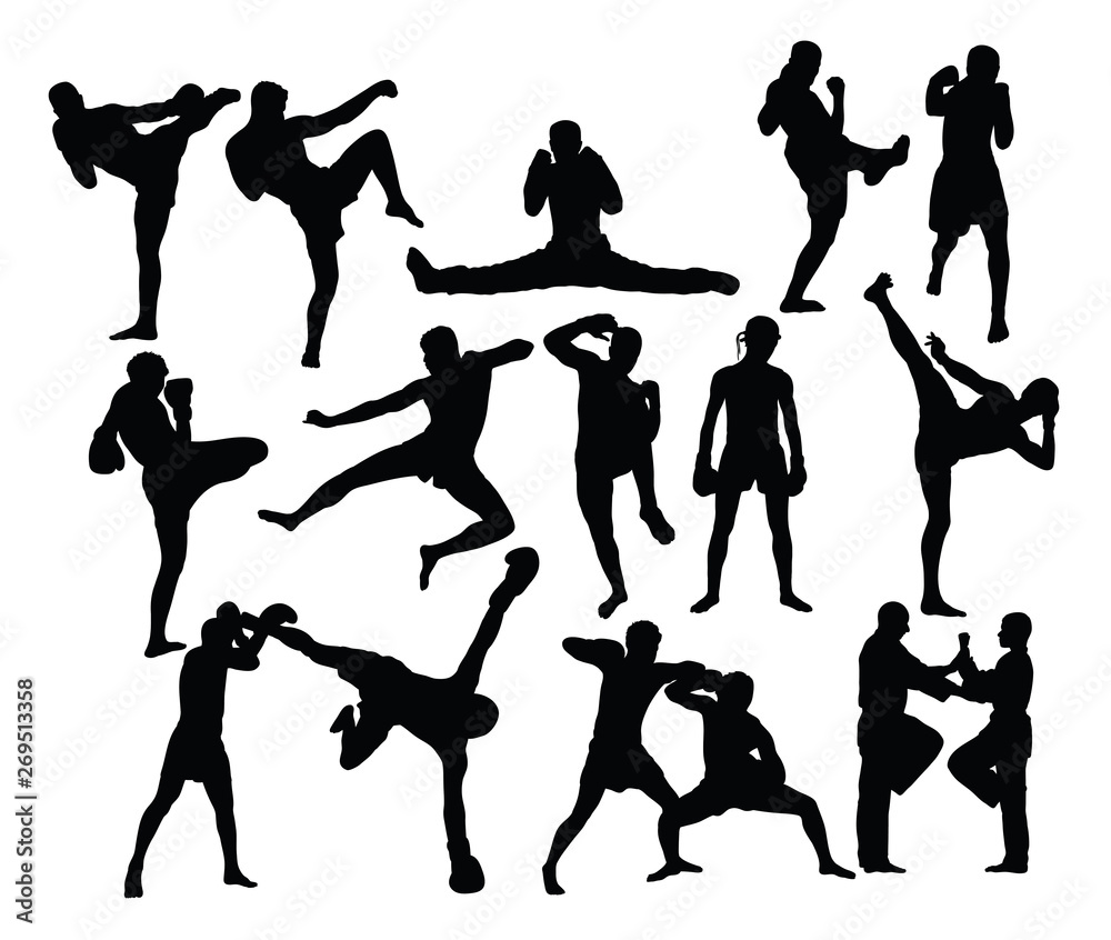 Boxing Sport Silhouettes Activity, art vector design 