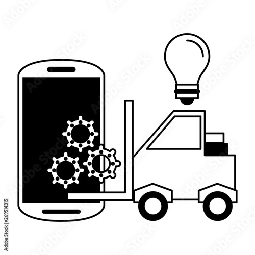 Smartphone operative system software in black and white