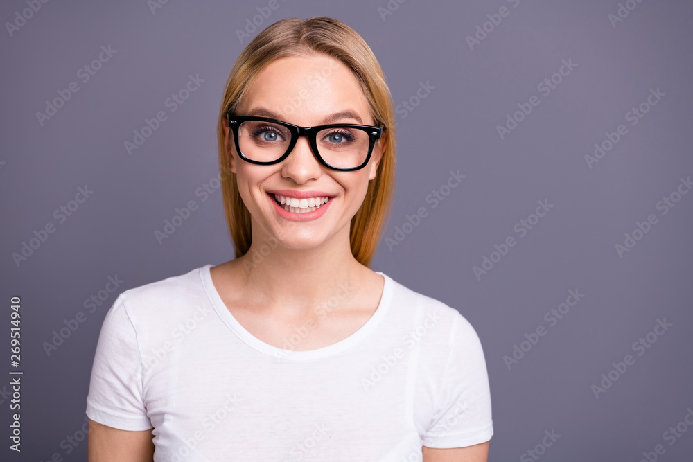 Close up photo of charming cute nice lady business businesswoman have free time fun funny funky dressed fashionable clothing feel glad rejoice candid isolated grey background