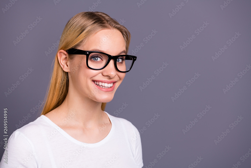 Close up photo of nice cute pretty lovely millennial enjoy free time college person feel glad content excited candid fun funny funky isolated dressed fashionable youth outfit grey background