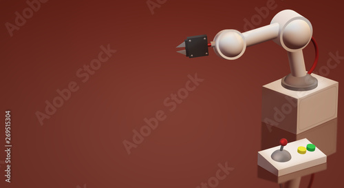robotic arm 3d rendering for industrial content..