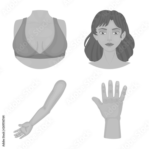 Vector design of body and part logo. Collection of body and anatomy stock symbol for web.
