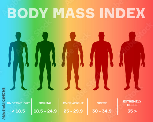 characterizing male silhouettes for different stages of body mass index