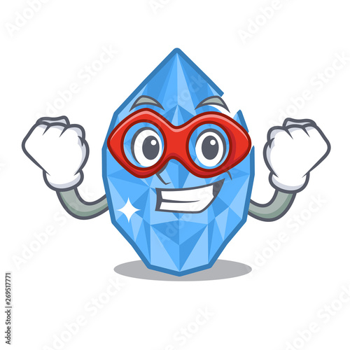 Super hero aquamarine gem in the character shape