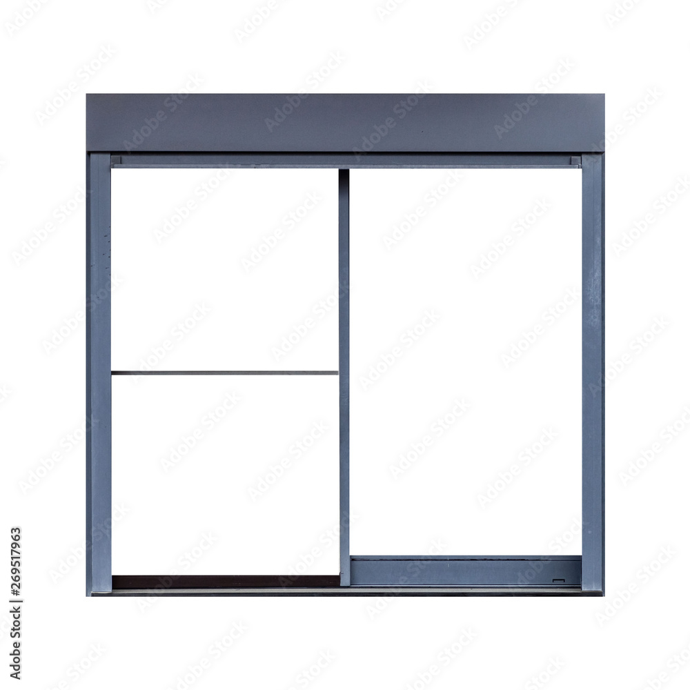 Metal window frame isolated on white background Metal window frame isolated on white background