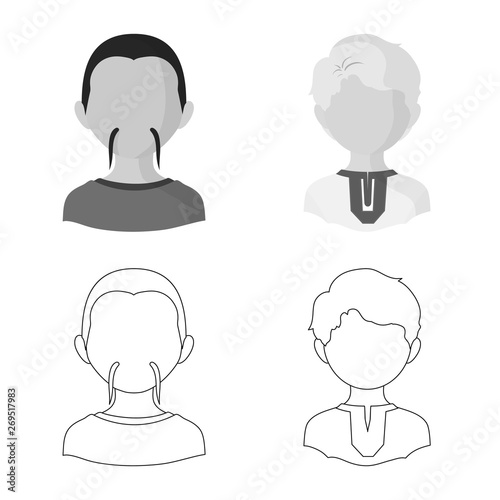 Vector design of imitator and resident logo. Set of imitator and culture vector icon for stock.