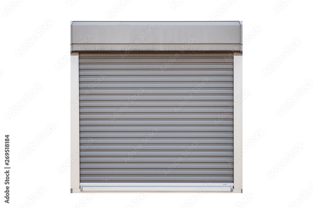White roller shutter garage window isolated on white background White roller shutter garage window isolated on white background