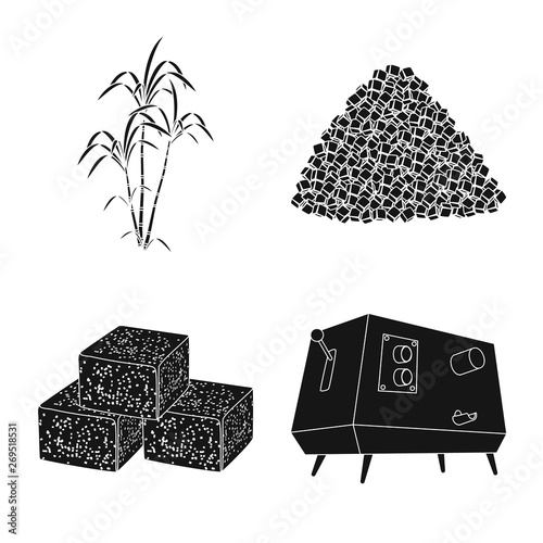 Vector design of sucrose and technology logo. Collection of sucrose and cane stock symbol for web.