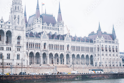 Budapest, Hungary - MAY 9, 2019. Tourism concept. Beautiful view of city streets, centre of city. Vacation in Budapest 