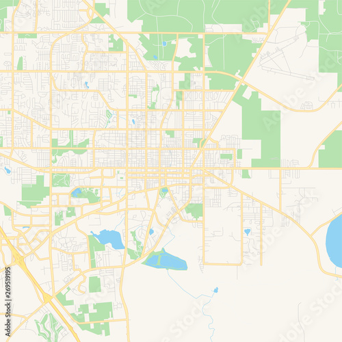 Empty vector map of Gainesville  Florida  USA