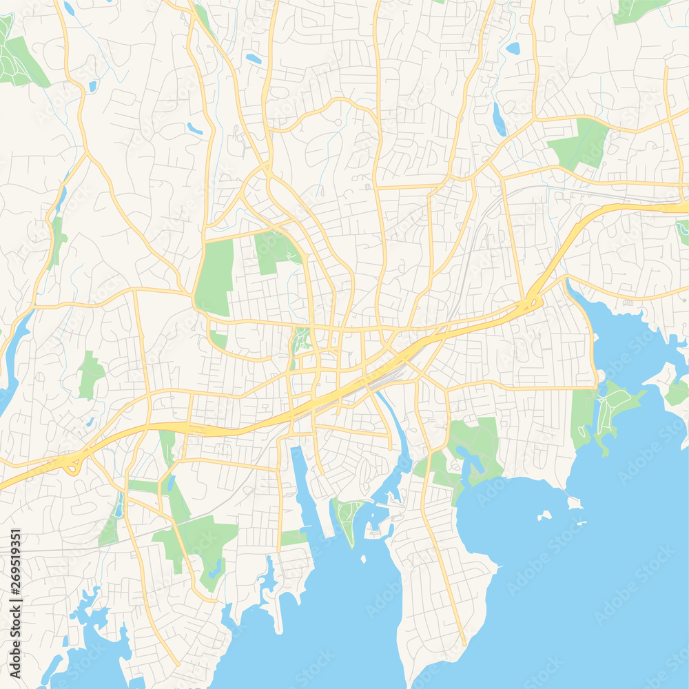 Empty vector map of Stamford, Connecticut, USA