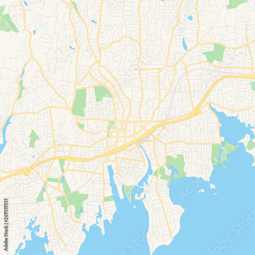 Empty vector map of Stamford, Connecticut, USA