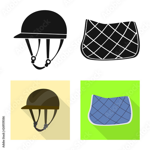 Isolated object of equipment and riding icon. Collection of equipment and competition stock vector illustration.