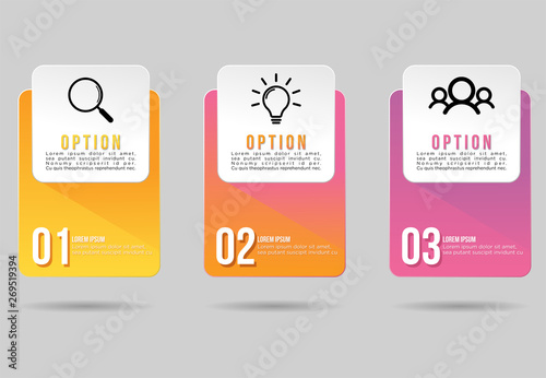 Vector Infographic Design Template with Options Steps and Marketing Icons can be used for info graph, presentations, process, diagrams, annual reports, workflow layout
