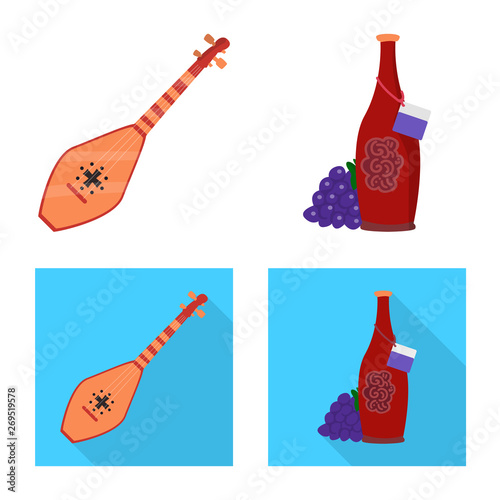 Vector illustration of culture and sightseeing logo. Collection of culture and originality stock symbol for web.
