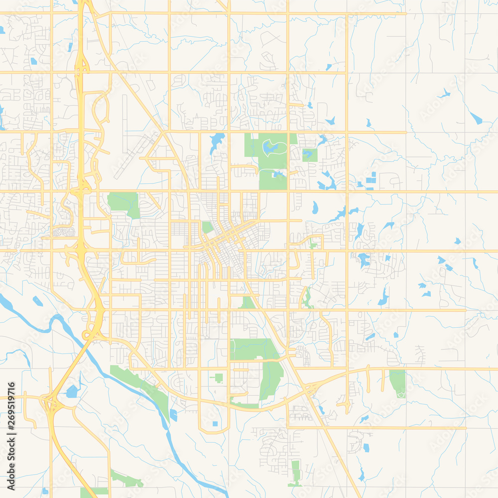 Empty vector map of Norman, Oklahoma, USA