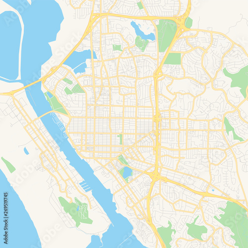 Empty vector map of Vallejo, California, USA