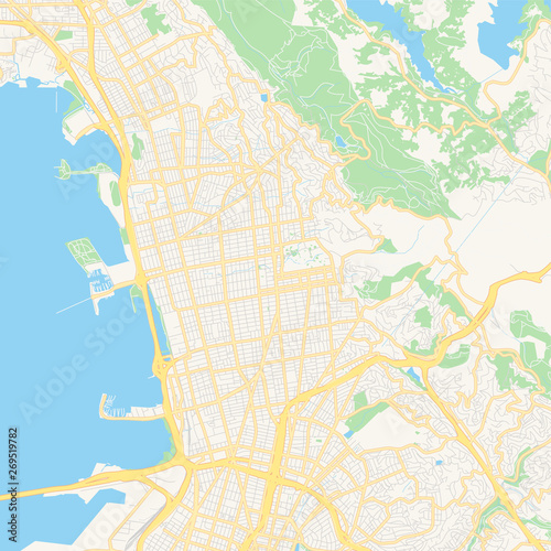 Empty vector map of Berkeley  California  USA