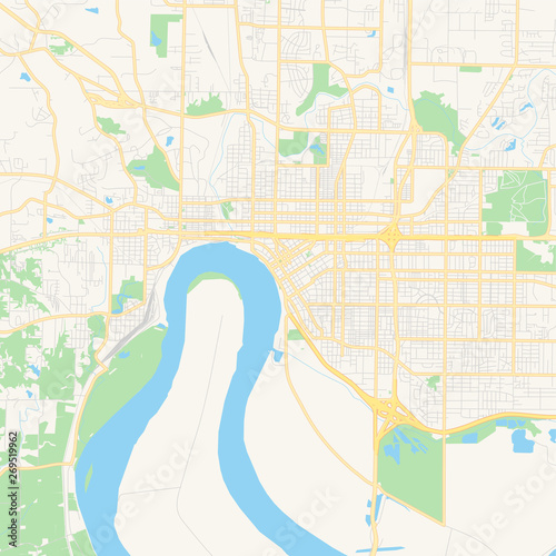 Empty vector map of Evansville, Indiana, USA photo