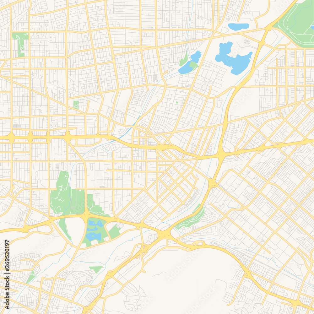 Empty vector map of El Monte, California, USA