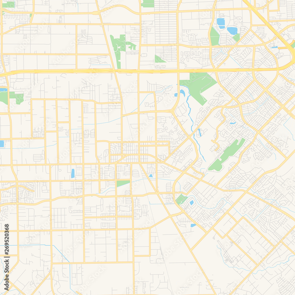 Empty vector map of Pearland, Texas, USA