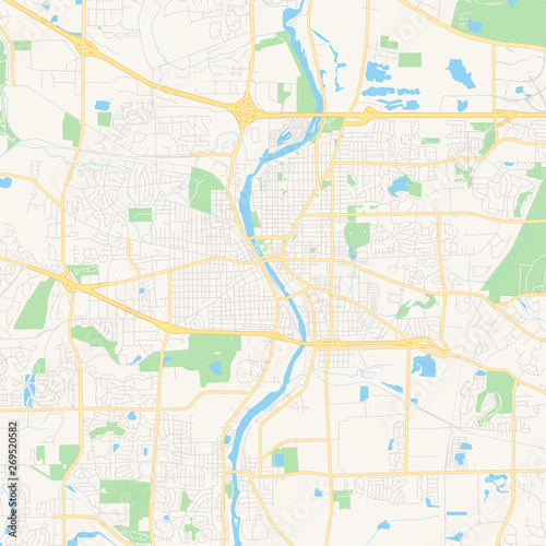Empty vector map of Elgin  Illinois  USA