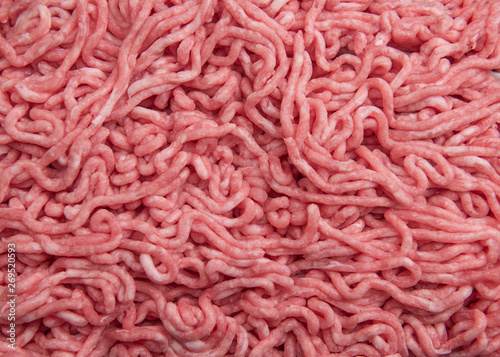 Beef minced meat as background, top view
