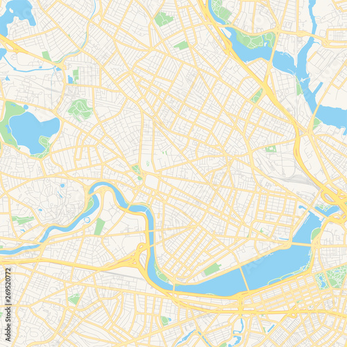 Empty vector map of Cambridge  Massachusetts  USA