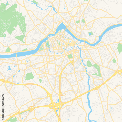 Empty vector map of Lowell, Massachusetts, USA
