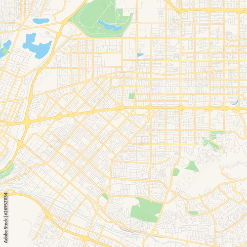 Wallpaper Mural Empty vector map of West Covina, California, USA Torontodigital.ca