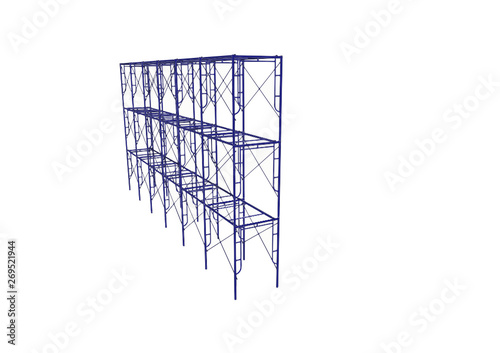 Vector of Scaffolding frame Japanese standard type isolated on white background. Can be fill dimension or other safety standard by user. Use for construction content or scaffolding vendor.