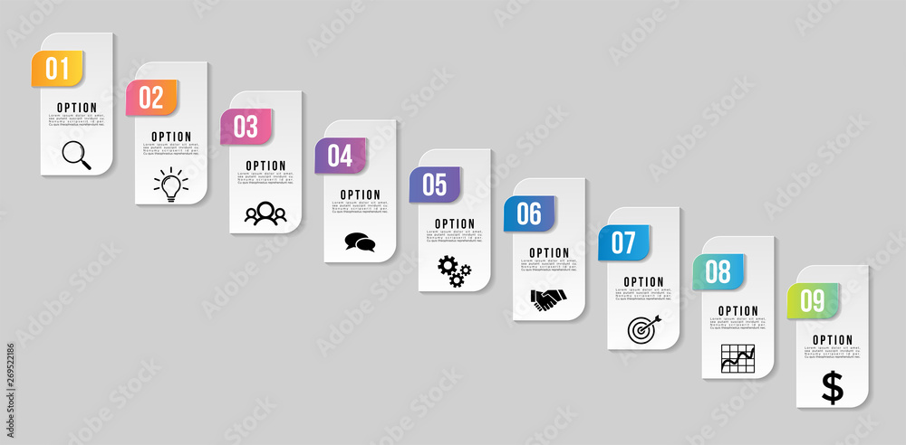 Vector Infographic Design Template with Options Steps and Marketing Icons can be used for info graph, presentations, process, diagrams, annual reports, workflow layout Vector Infographic Design Template with Options Steps and Marketing Icons can be used for info graph, presentations, process, diagrams, annual reports, workflow layout