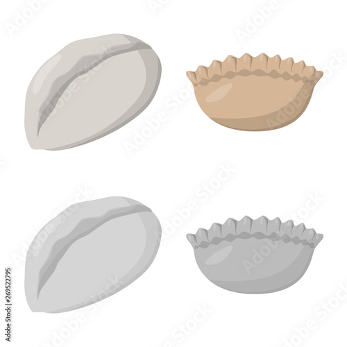Isolated object of products  and cooking symbol. Collection of products  and appetizer vector icon for stock.
