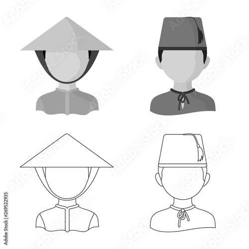 Vector illustration of imitator and resident icon. Collection of imitator and culture stock vector illustration.