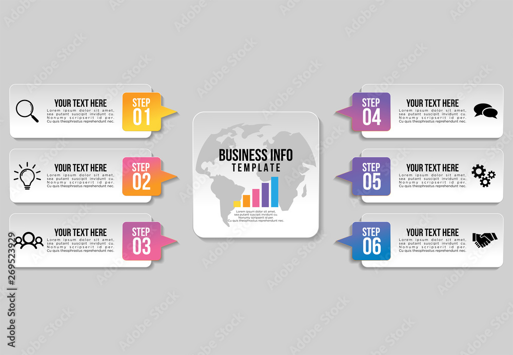 Vetor de Vector Infographic Design Template with Options Steps and ...