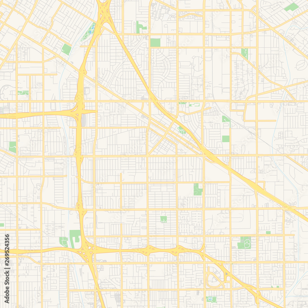 Empty vector map of Norwalk, California, USA