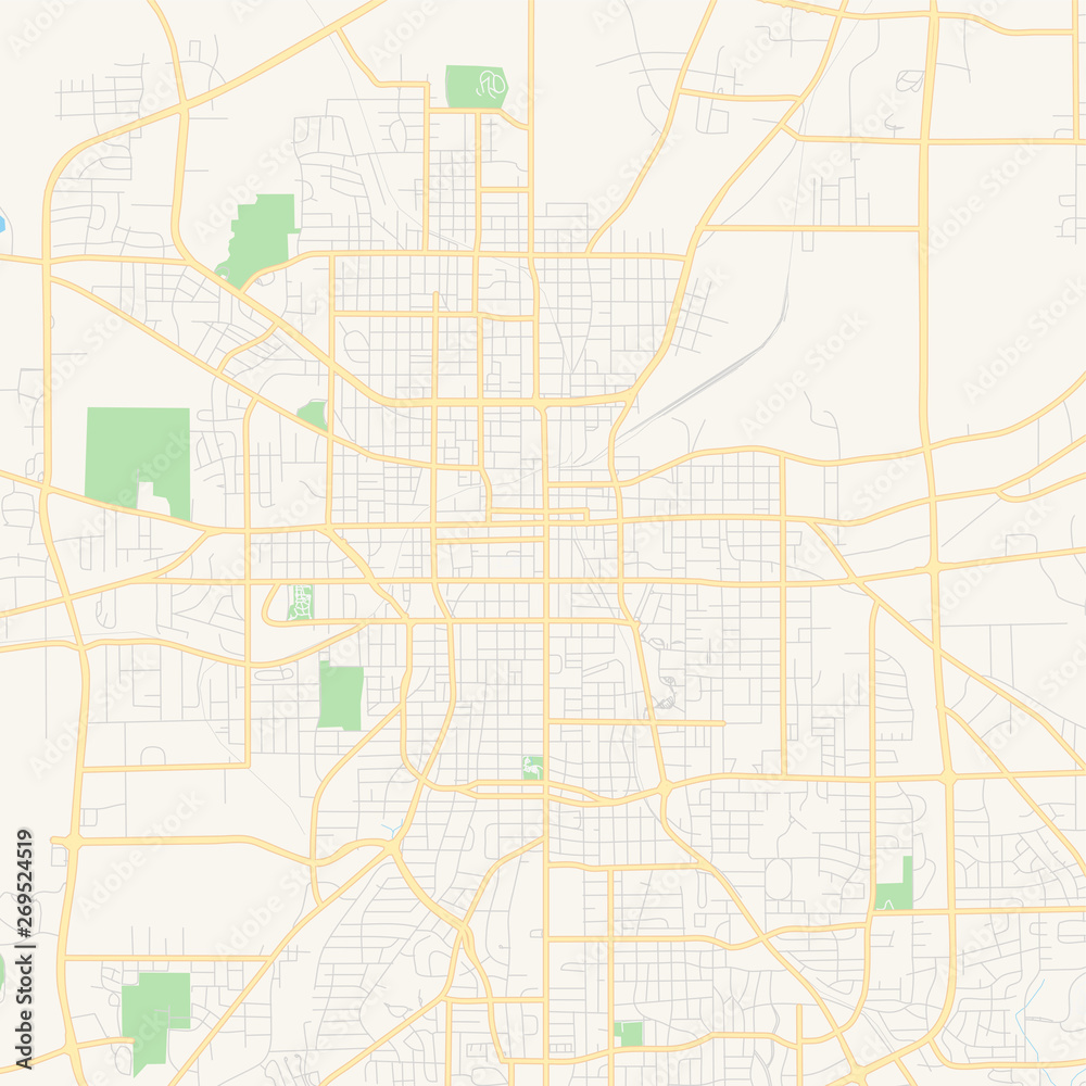 Empty vector map of Tyler, Texas, USA