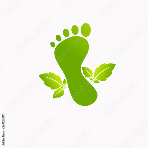 Illustration of foot made by green leaves