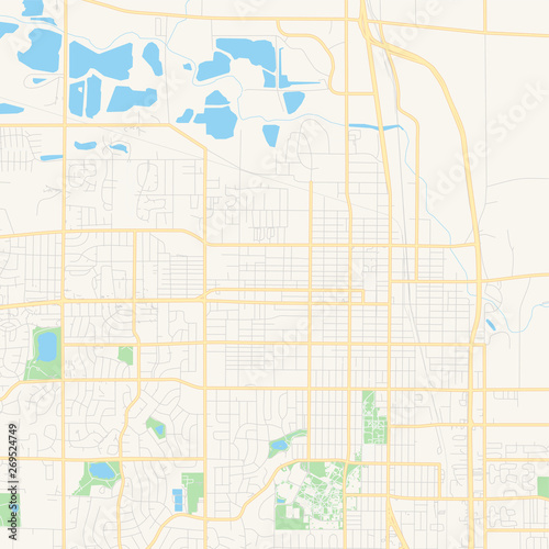 Empty vector map of Greeley, Colorado, USA