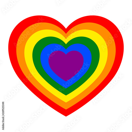 Colorful vector rainbow heart