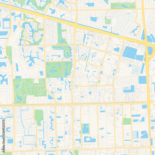 Empty vector map of Davie, Florida, USA