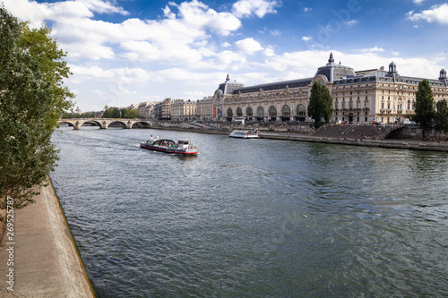 River in Paris France in summer