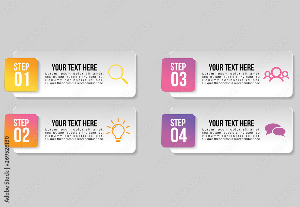 Vetor de Vector Infographic Design Template with Options Steps and ...
