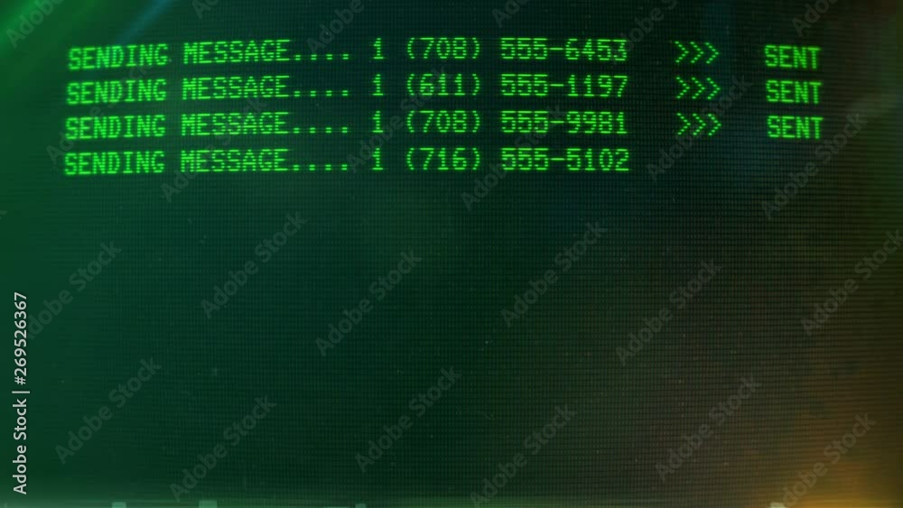 Sending message text on screen, phone data records monitored, spyware, spying. Program interface with phone data records