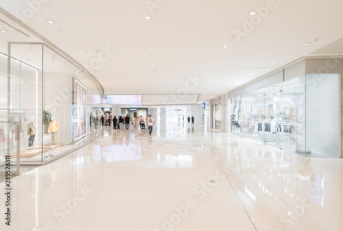 Abstract blur and defocused shopping mall in department store interior for background photo
