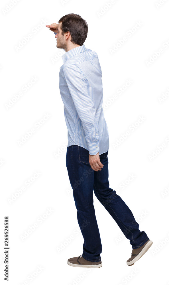 Side view of going handsome man. walking young guy Side view of going handsome man. walking young guy