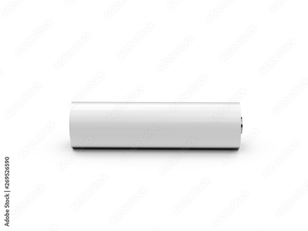 Blank power battery, empty AA accumulator, clear cylinder ecology battery mock up template on isolated white background, 3d illustration Blank power battery, empty AA accumulator, clear cylinder ecology battery mock up template on isolated white background, 3d illustration