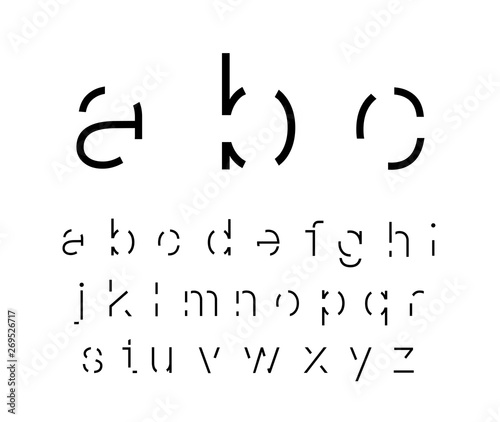 Abstract font. Abstract alphabet. Font design. Minimalist alphabet. Abc design. Geometric abstract technology font. Futuristic alphabet for logotype. Design letters and numbers logo. 