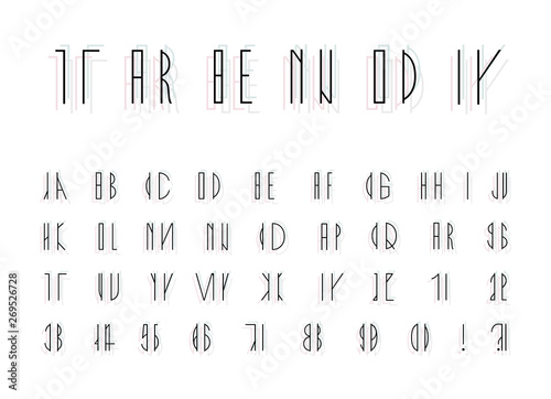 Abstract font. Abstract alphabet. Font design. Minimalist alphabet. Abc design. Geometric abstract technology font. Futuristic alphabet for logotype. Design letters and numbers logo. 
