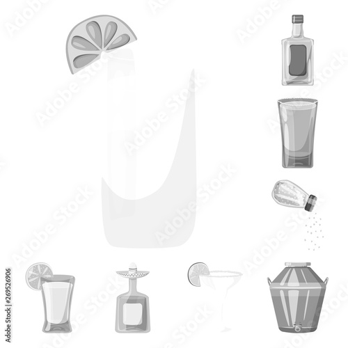 Vector design of fajita and fiesta logo. Set of fajita and celebration vector icon for stock.